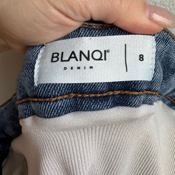 BLANQI Full Belly Support Maternity Light Solid Wash Cropped Jeans size 8 - Picture 6 of 7